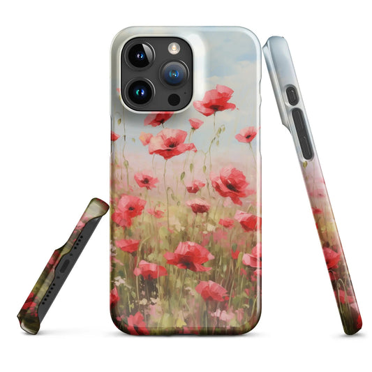 Flowers phone case for iPhone Poppy field - Unniit.com