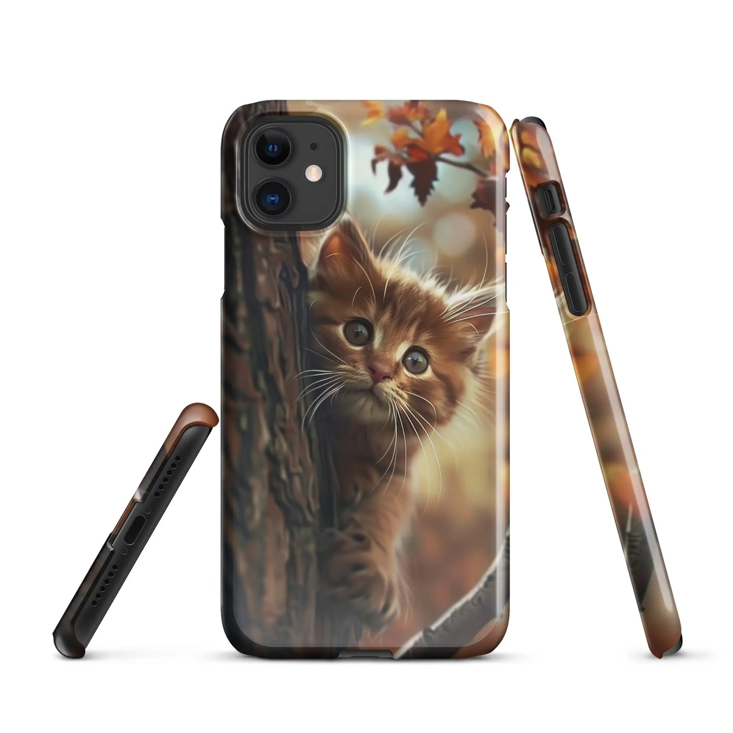 Cats phone case for iPhone - fall kitten Unniit.com