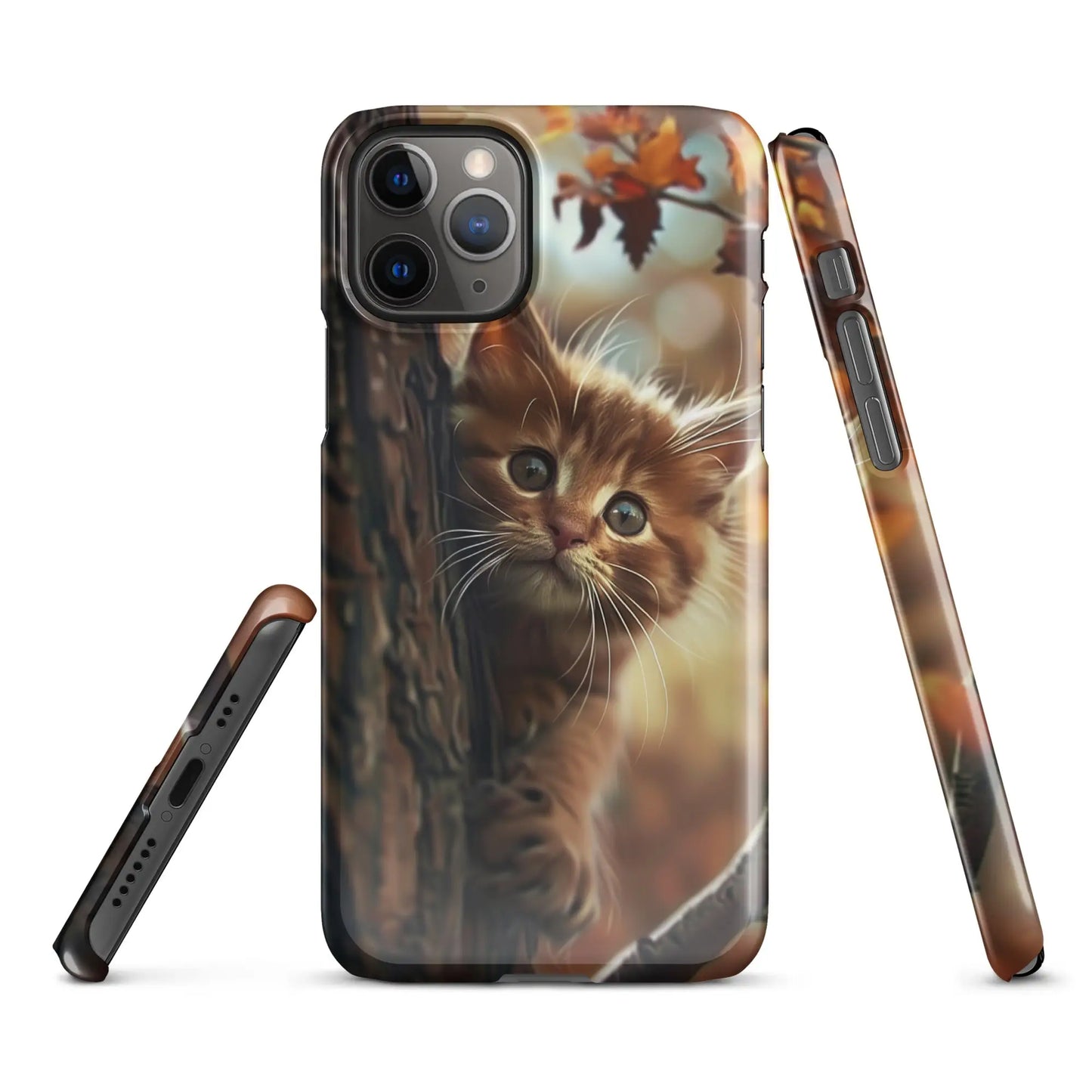 Cats phone case for iPhone - fall kitten Unniit.com