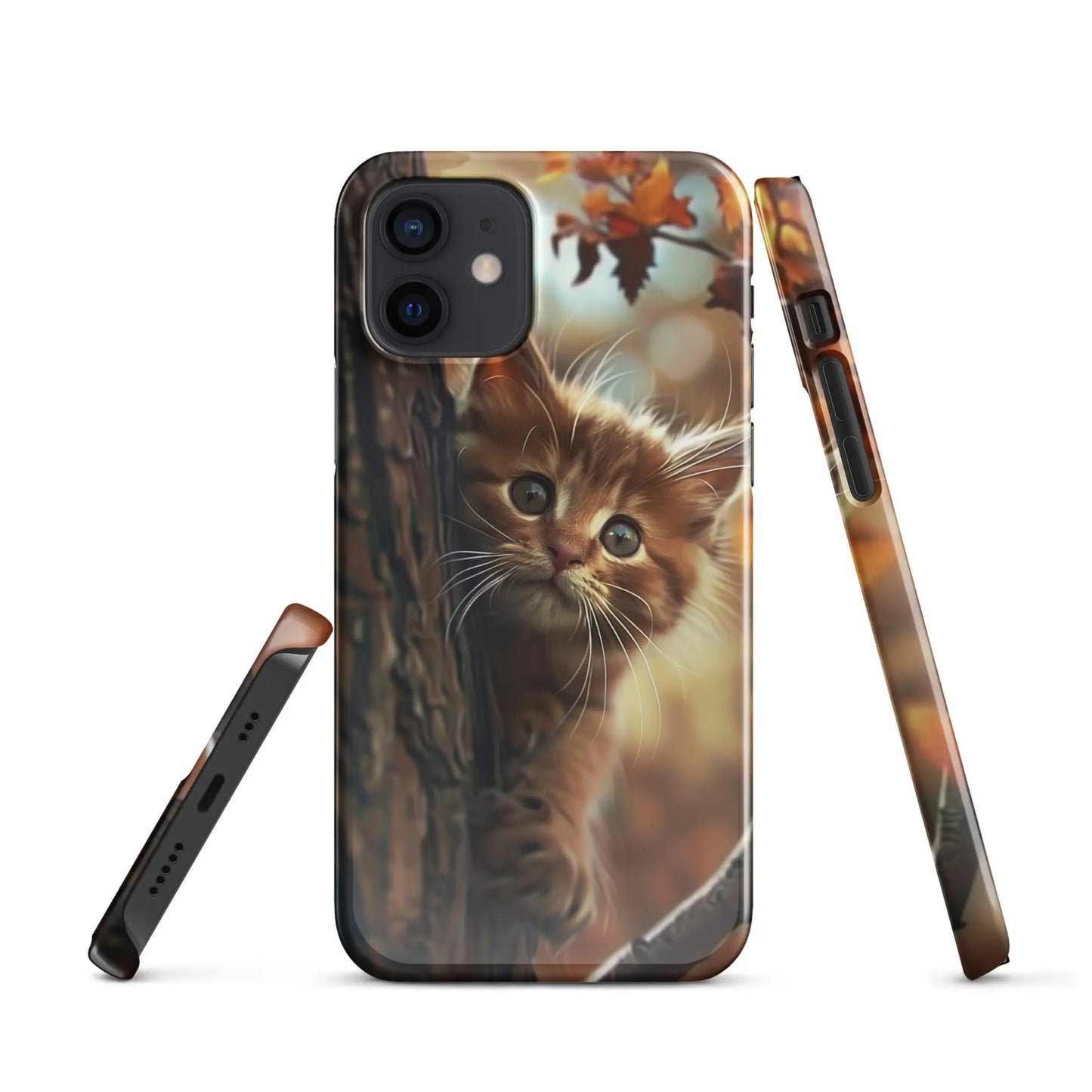 Cats phone case for iPhone - fall kitten Unniit.com