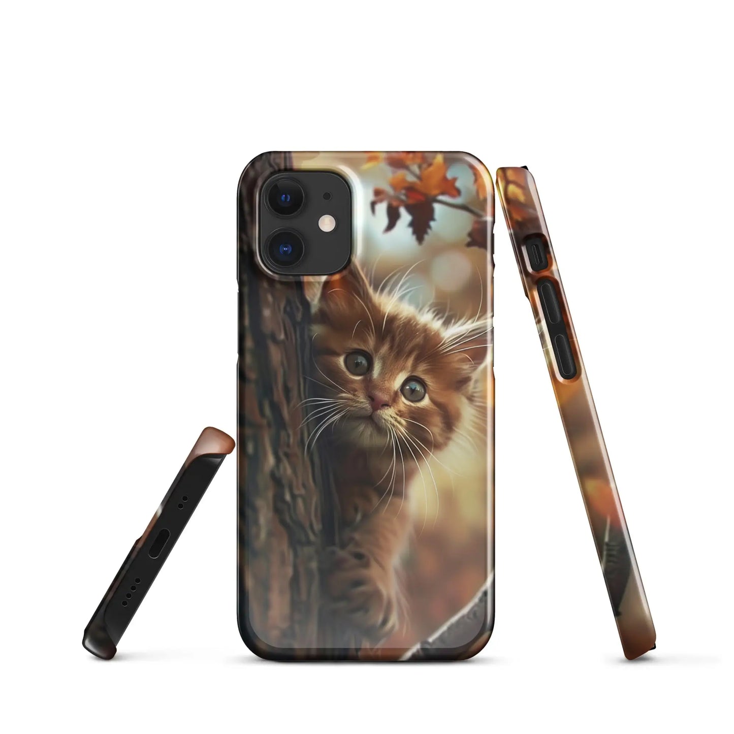 Cats phone case for iPhone - fall kitten Unniit.com