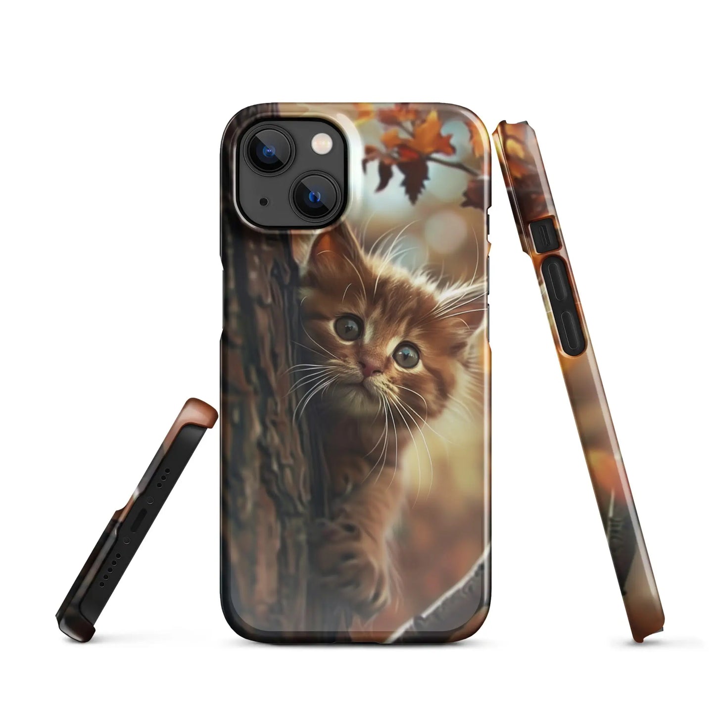 Cats phone case for iPhone - fall kitten Unniit.com